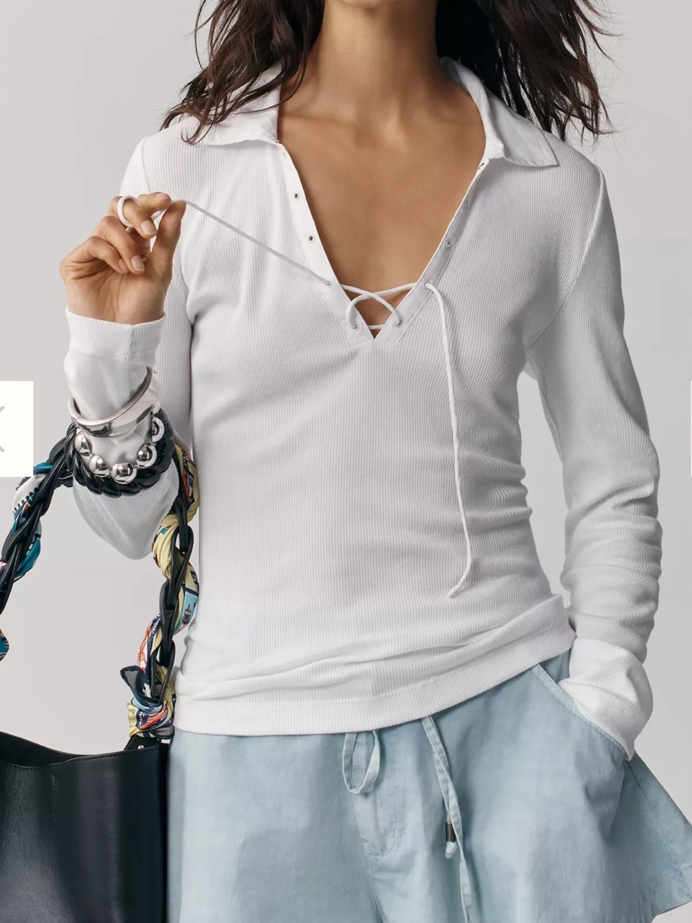 BNWT Anthropologie Maeve Tie-Front Long-Sleeve Top - Picture 3 of 7
